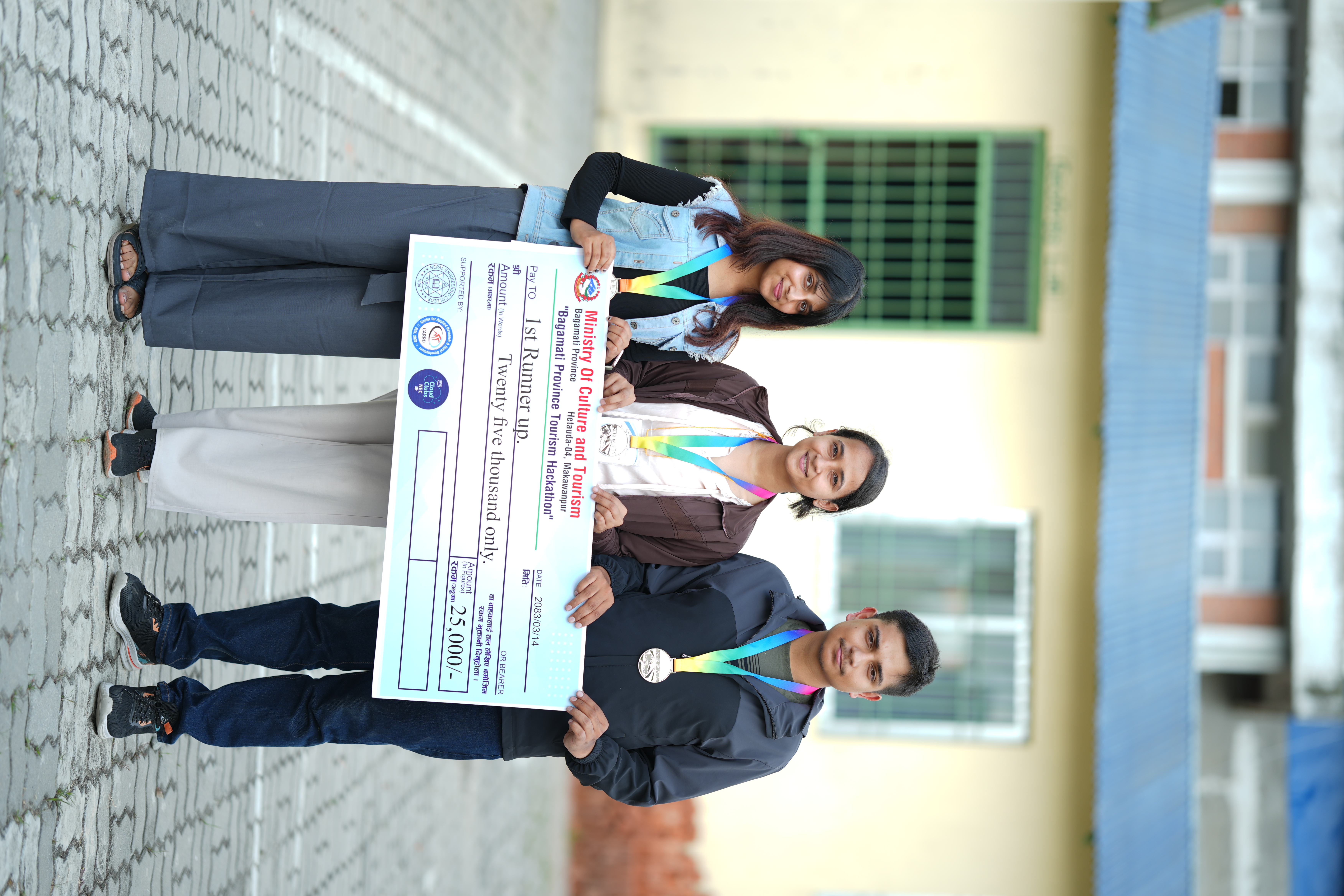 Hackathon team and fellow medalists