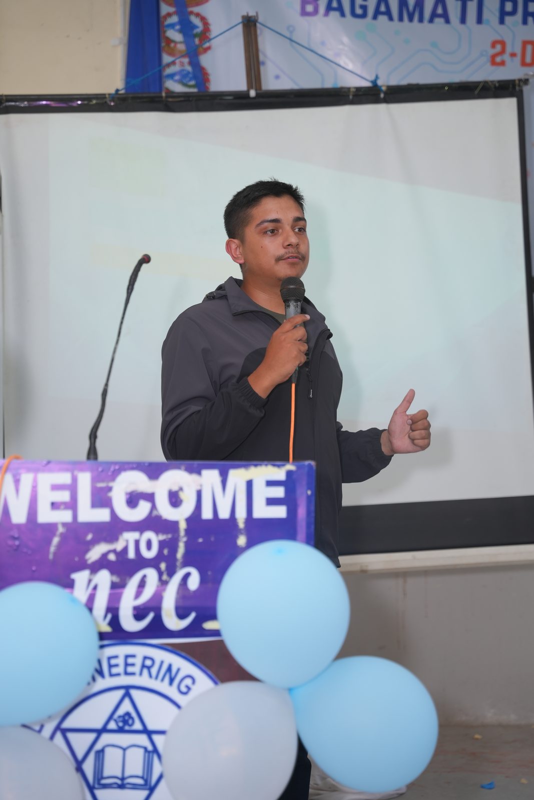 Presenting research at Nepal Engineering College