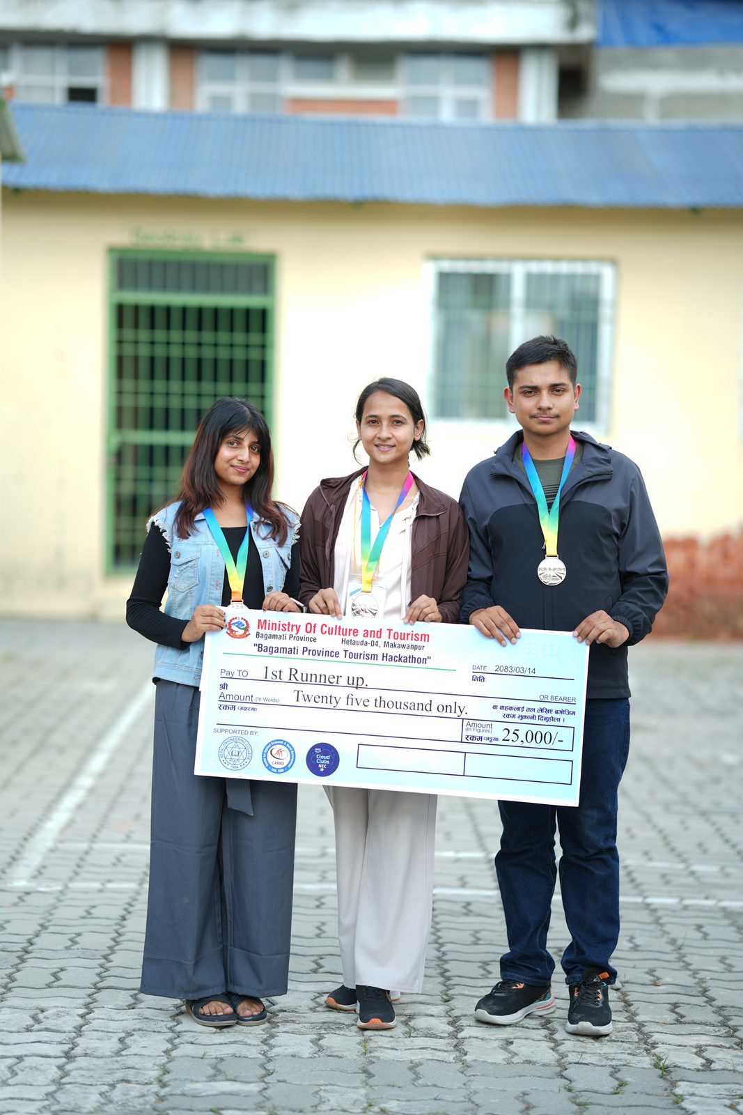 Hackathon team and fellow medalists